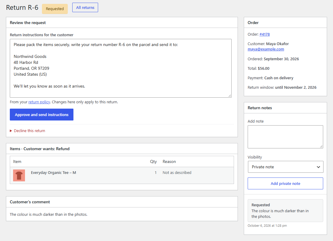 Reviewing a request