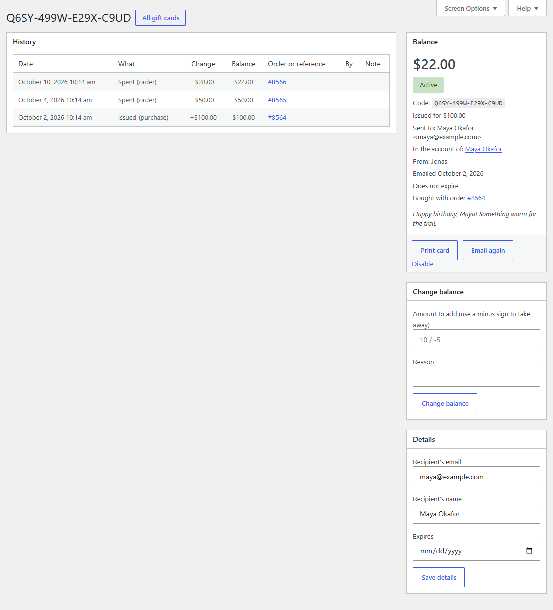 A gift card's history and tools