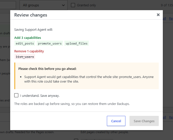 Review before saving