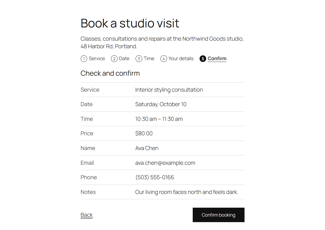Check and confirm