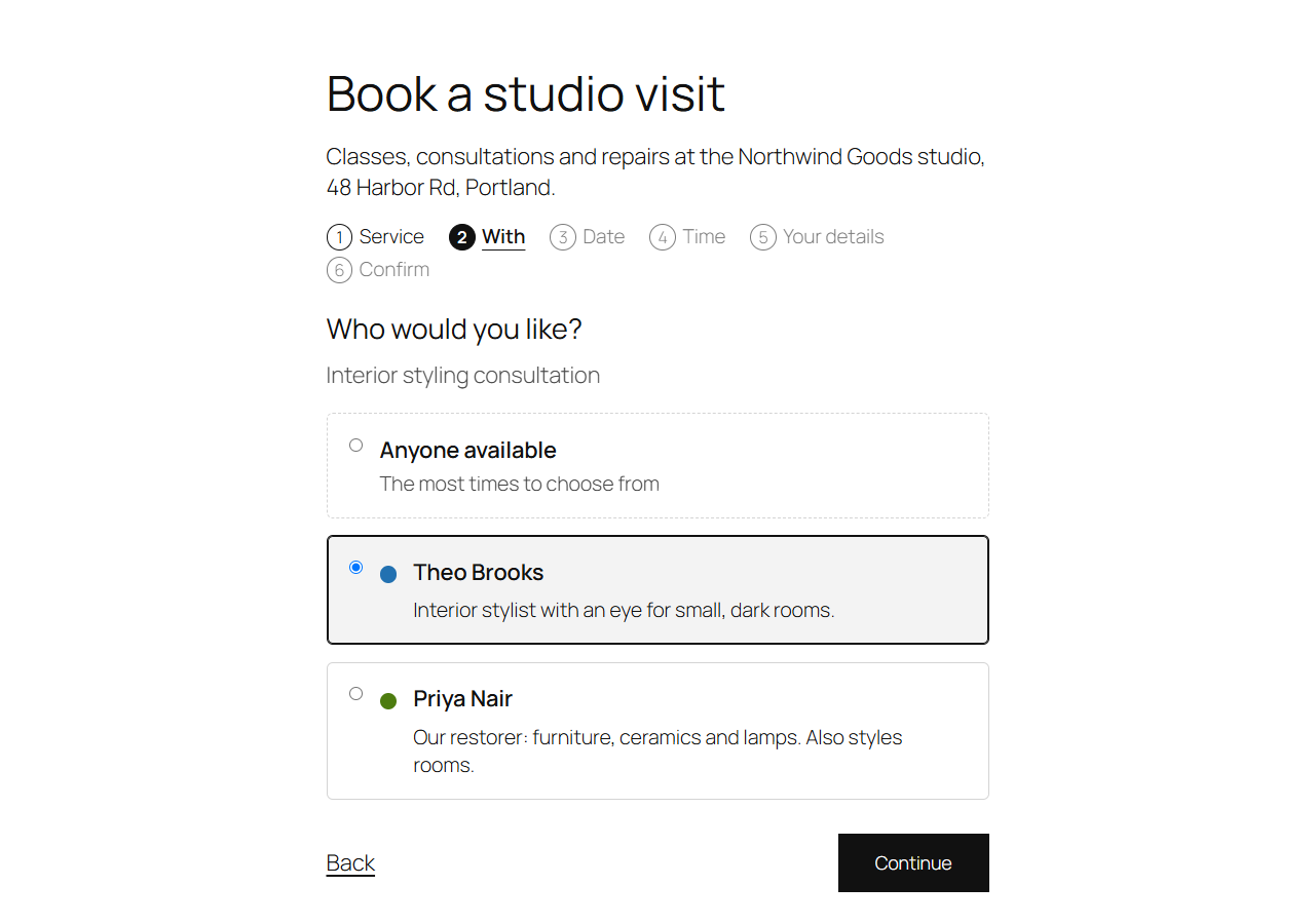 Choosing who to book with