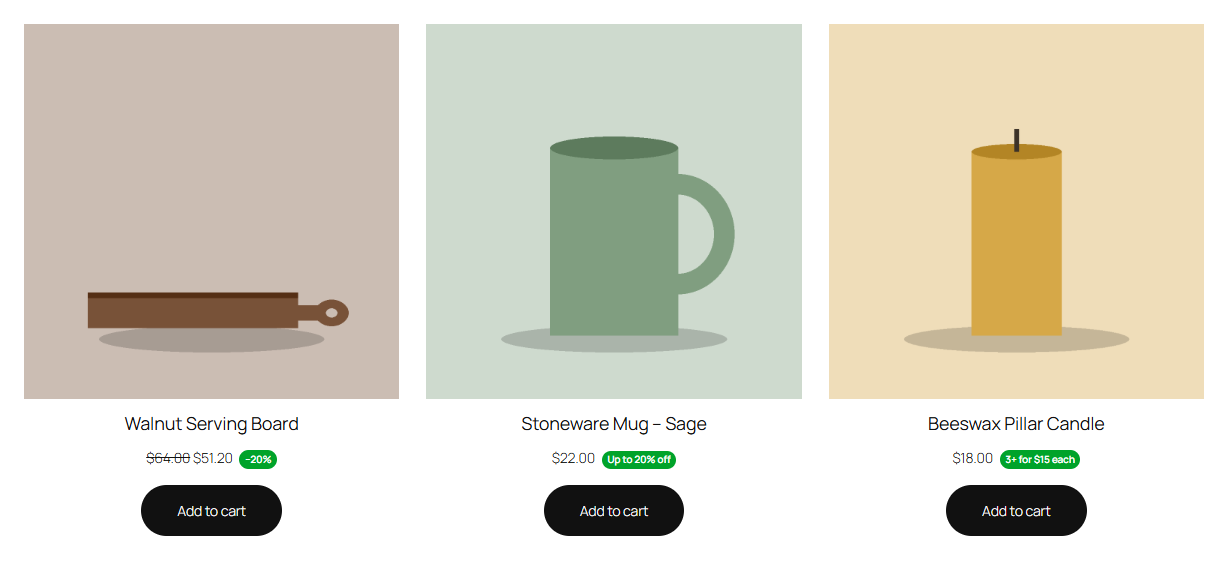 Badges next to prices in the shop