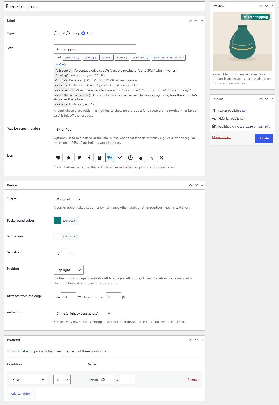 The label editor with Pro